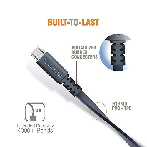 Amkette Charge Pro Micro USB Extra Tough Fast Charging Cable - 4.92 Feet (1.5 Meters) - (Space Grey) (Pack of 1) Amkette Charge Pro Micro USB Extra Tough Fast Charging Cable - 4.92 Feet (1.5 Meters) - (Space Grey) (Pack of 1)